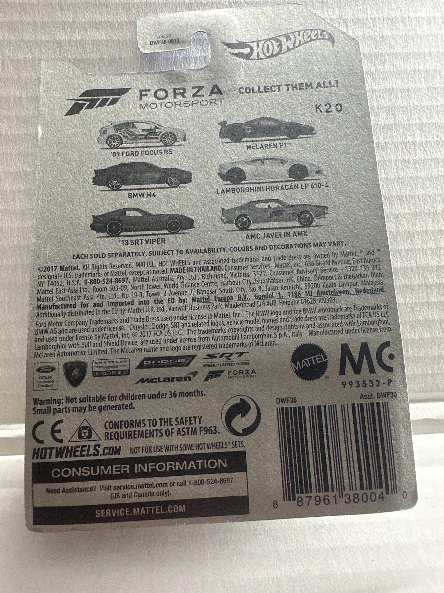 2018 Hot Wheels Forza Motorsport Series 6/6 AMC JAVELIN AMX Silver