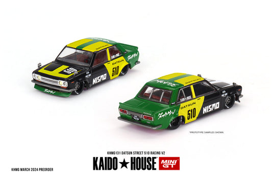 Mini GT
KaidoHouse Mini GT 1/64 Datsun Street 510 V2 Black/Yellow/Green