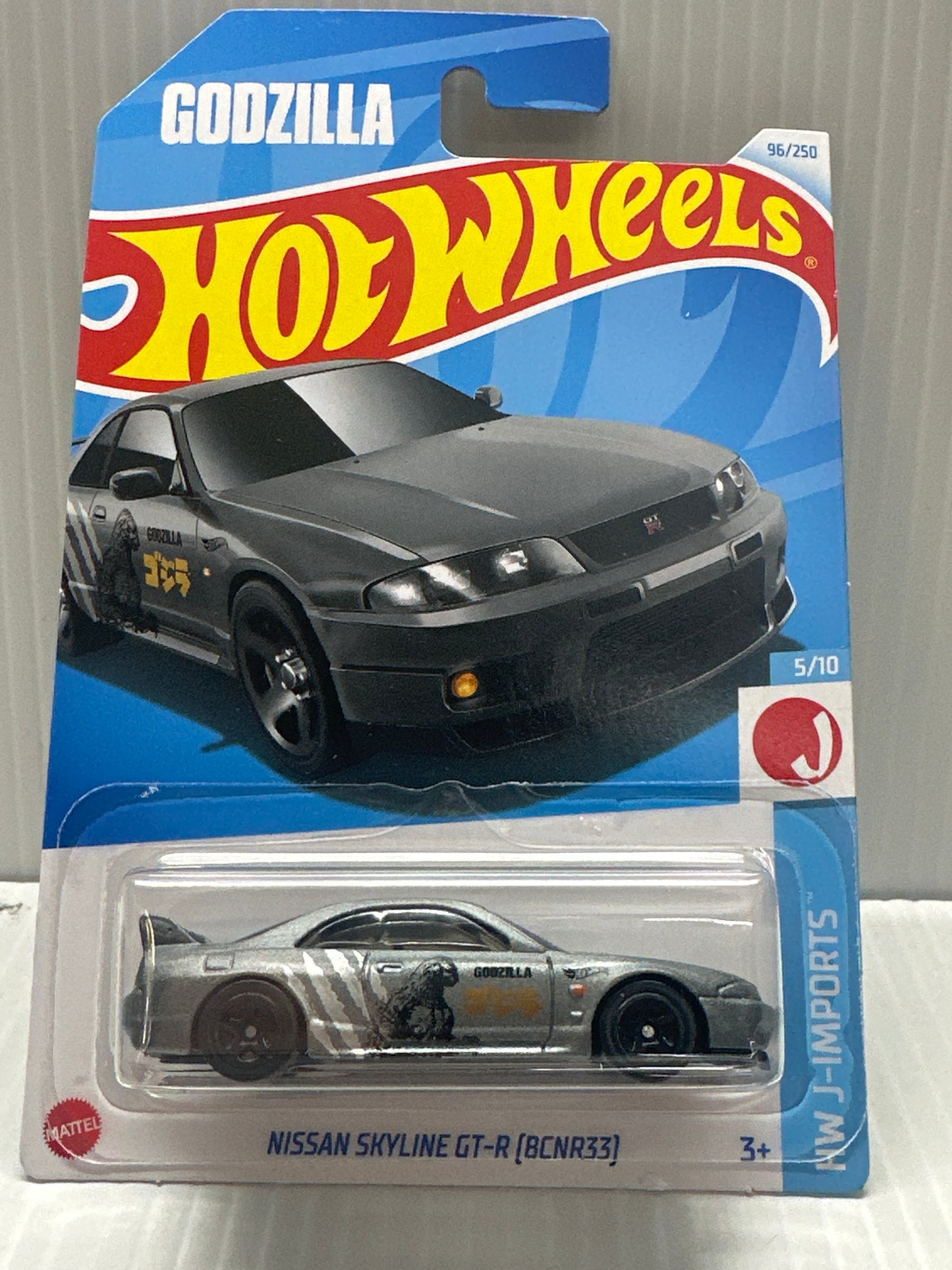 Hot Wheels Godzilla Nissan Skyline GT-R BCNR33 Diecast Car Grey