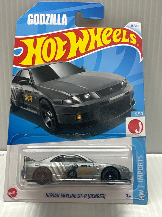 Hot Wheels Godzilla Nissan Skyline GT-R BCNR33 Diecast Car Grey