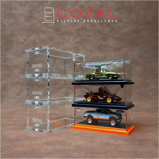 Coval Displays RBX-101-3PK Acrylic Display Case for Standard Hot Wheels RLC Boxed Cars *Stackable