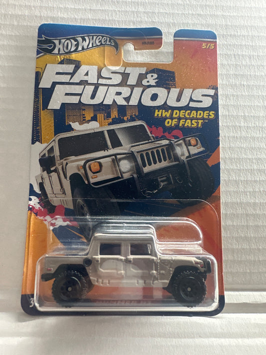 2024 HOT WHEELS HW FAST & FURIOUS SERIES DECADES OF FAST 5/5 TAN HUMMER H1