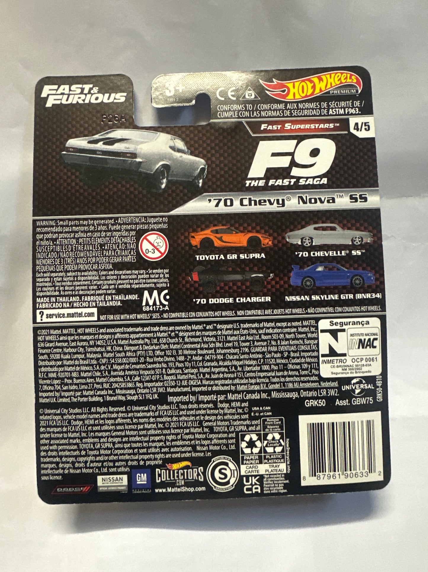 Hot Wheels Premium 2021 Fast & Furious Fast Superstars 4/5 '70 Chevy Nova SS