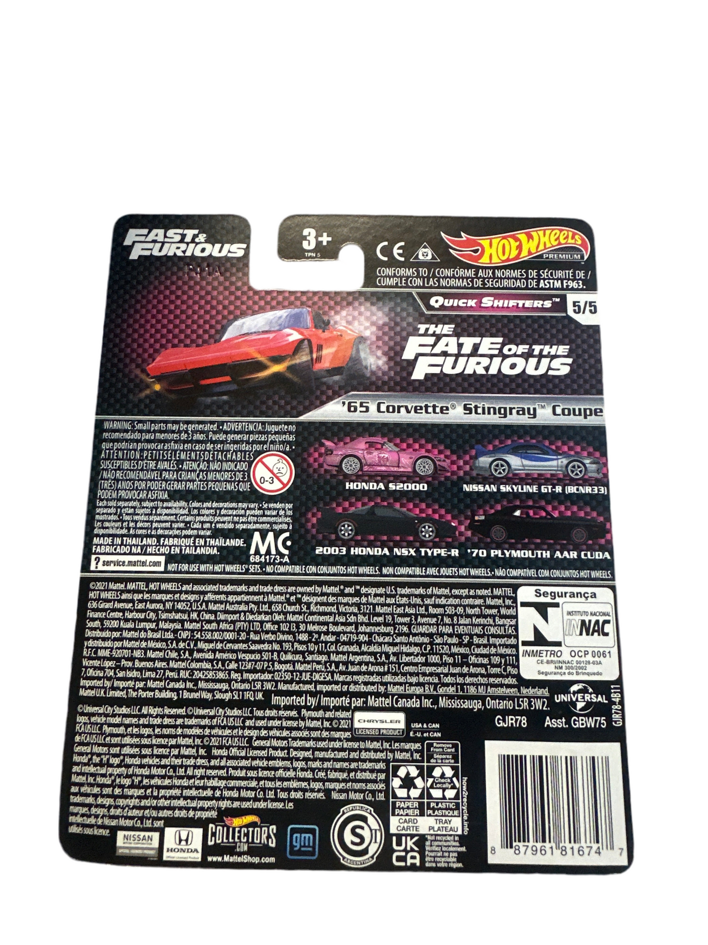 Hot Wheels Premium fast and furious 2020 Quick Shifters 5/5 - '65 Corvette Stingray Coupe GJR78