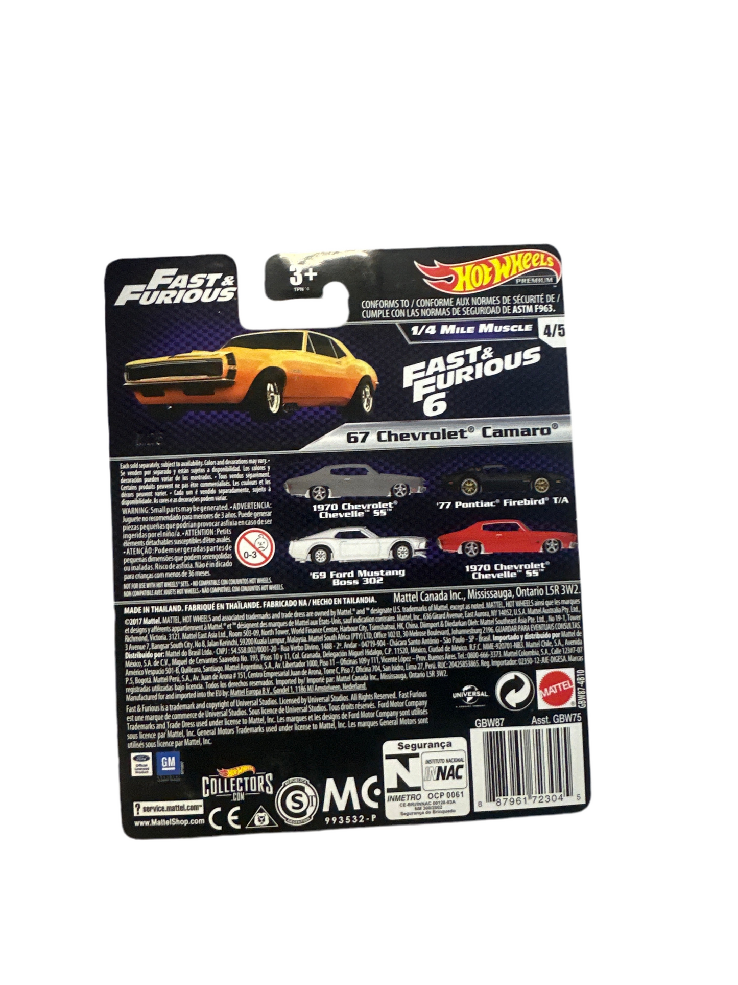 Hot Wheels Premium Fast & Furious ‘67 CHEVROLET CAMARO 1/4 Mile Muscle #4