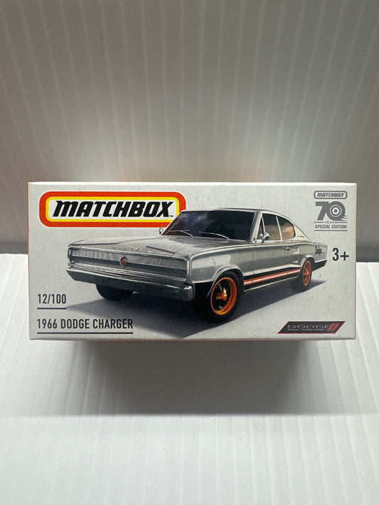 Matchbox 1966 Dodge Charger Silver Power Grabs 1:64 Scale
