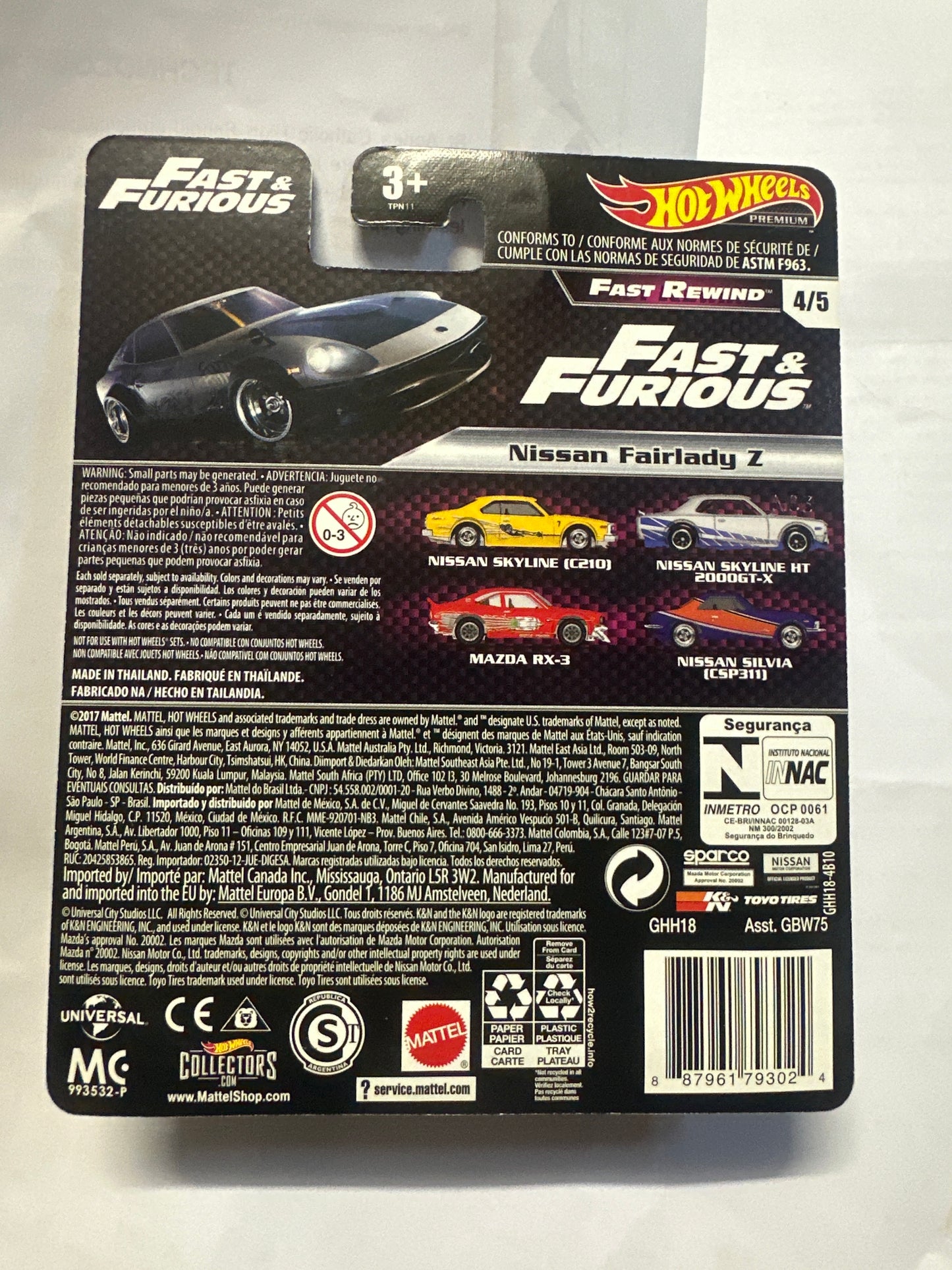Hot Wheels Car Culture Fast & Furious Fast Rewind Nissan Fairlady Z Datsun 240z