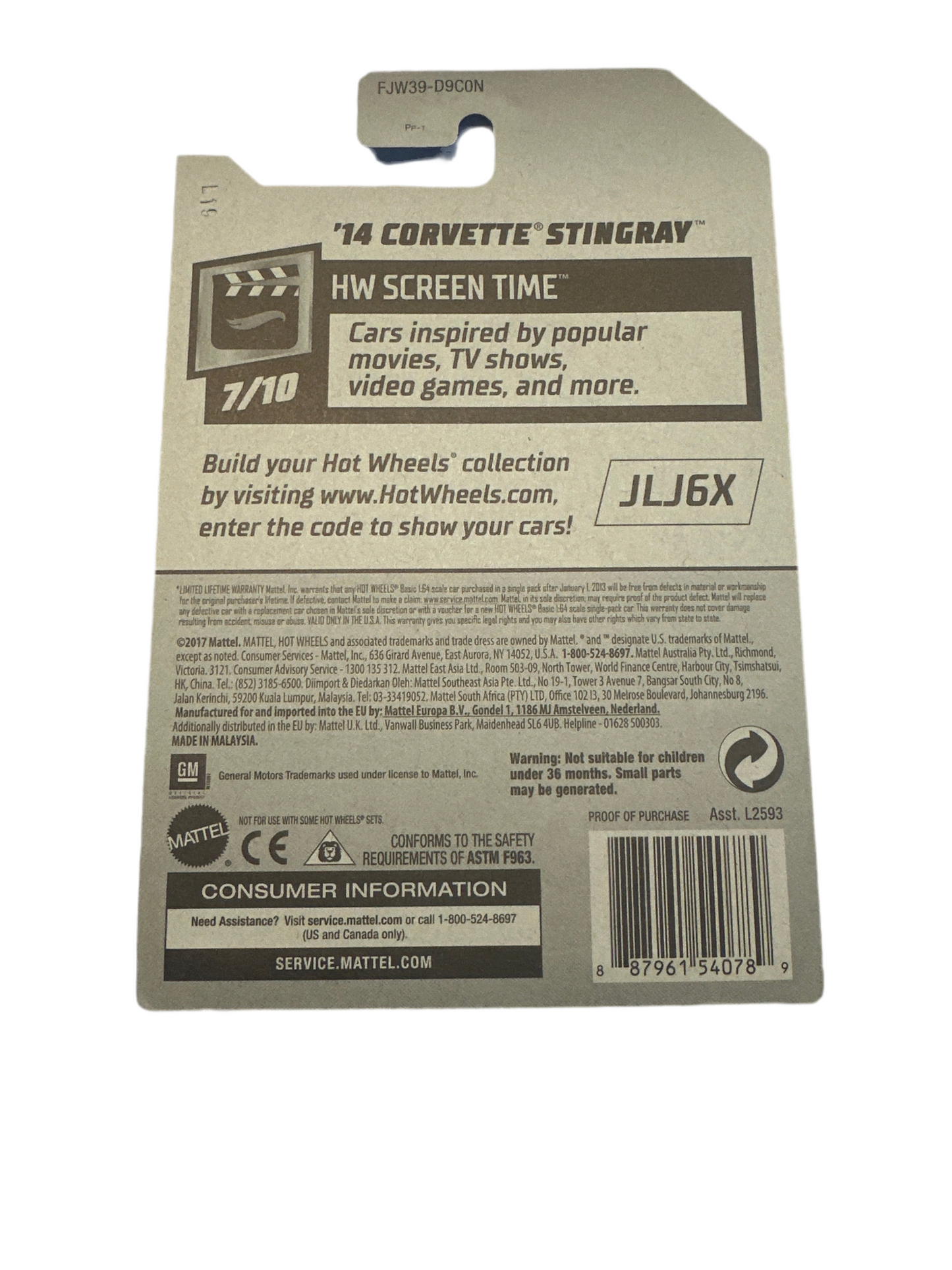 2018 Hot Wheels #273 HW Screen Time-Barbie 7/10 14 CORVETTE STINGRAY Pink