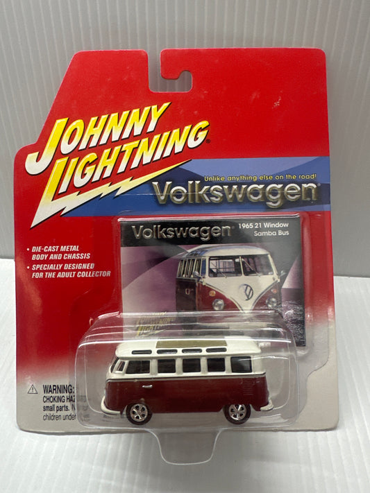 Johnny Lightning Volkswagen Series 1965 VW 21 Window Samba Bus Red '65 (*)