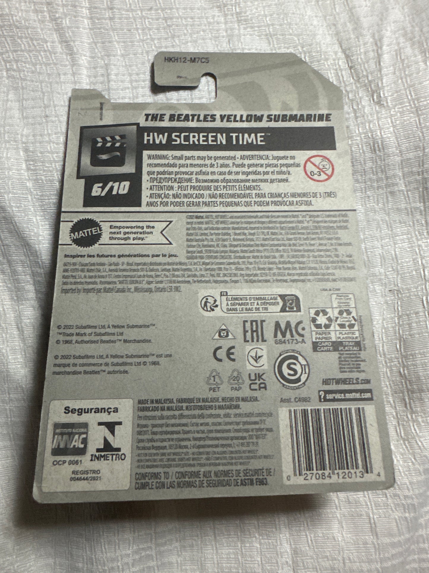 2021 Hot Wheels The Beatles Yellow Submarine, HW Screen Time 6/10