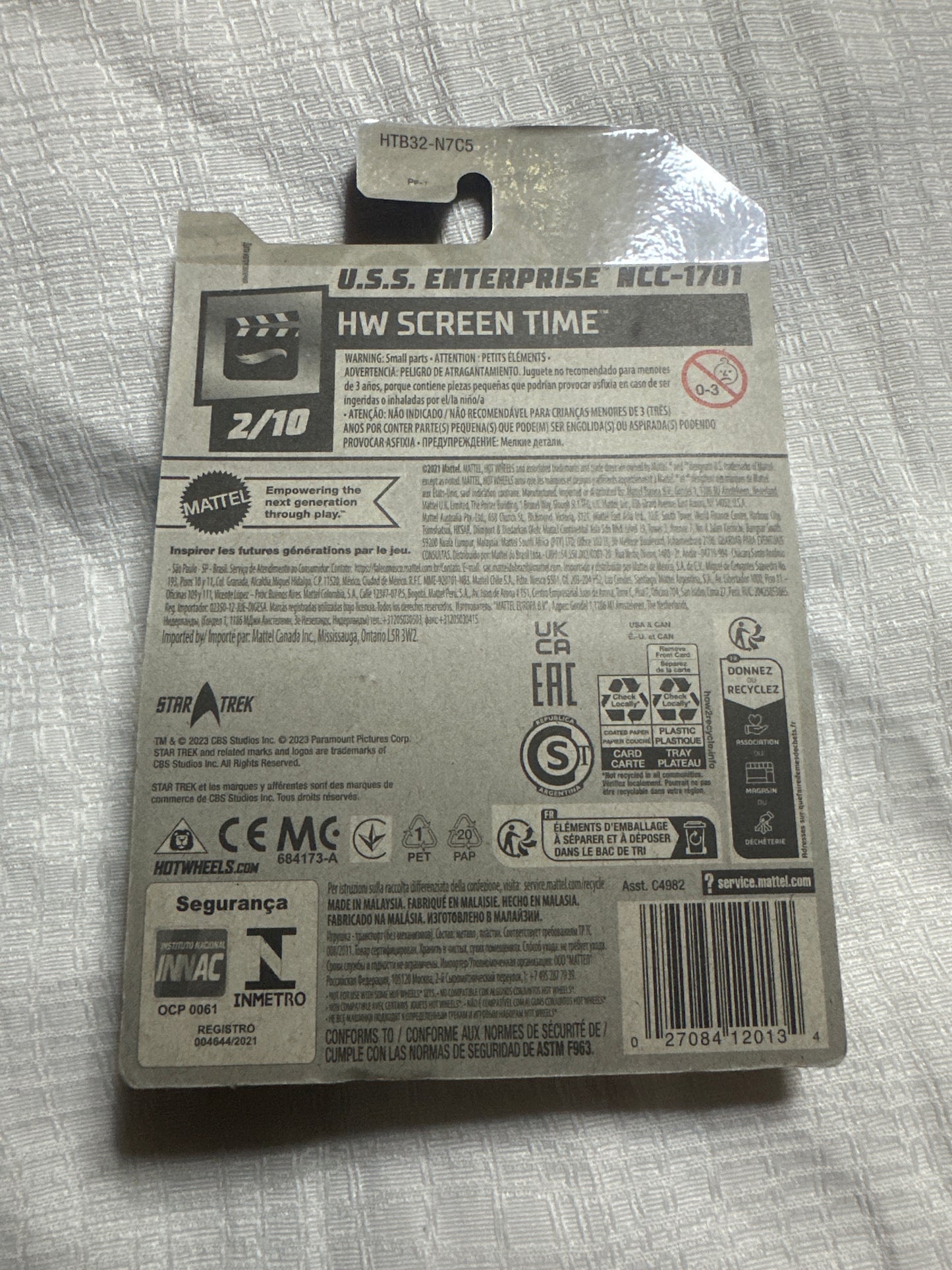 Hot Wheels Star Trek U.S.S. USS Enterprise NCC-1701 Diecast HW Screen Time