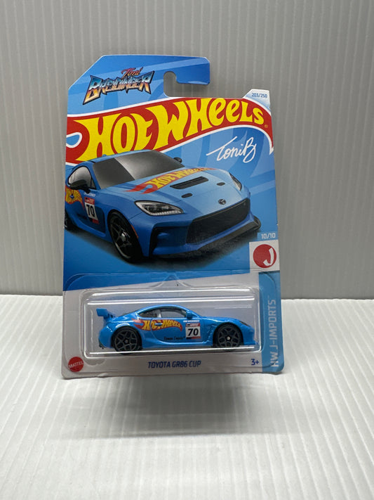 2024 HOT WHEELS TOYOTA GR86 CUP RACE CAR BLUE TONI B BREIDINGER J-IMPORTS