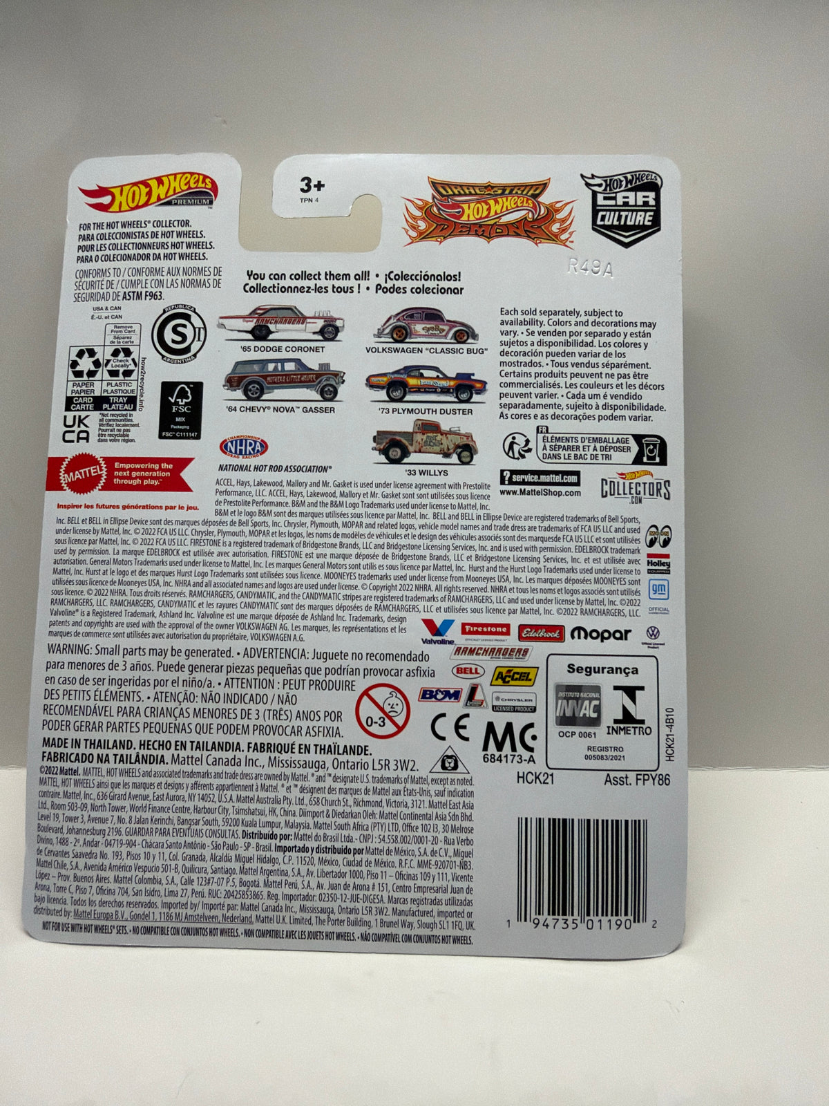 Hot Wheels Premium - 2022 Drag Strip Demons 3/5 '64 Chevy Nova Gasser