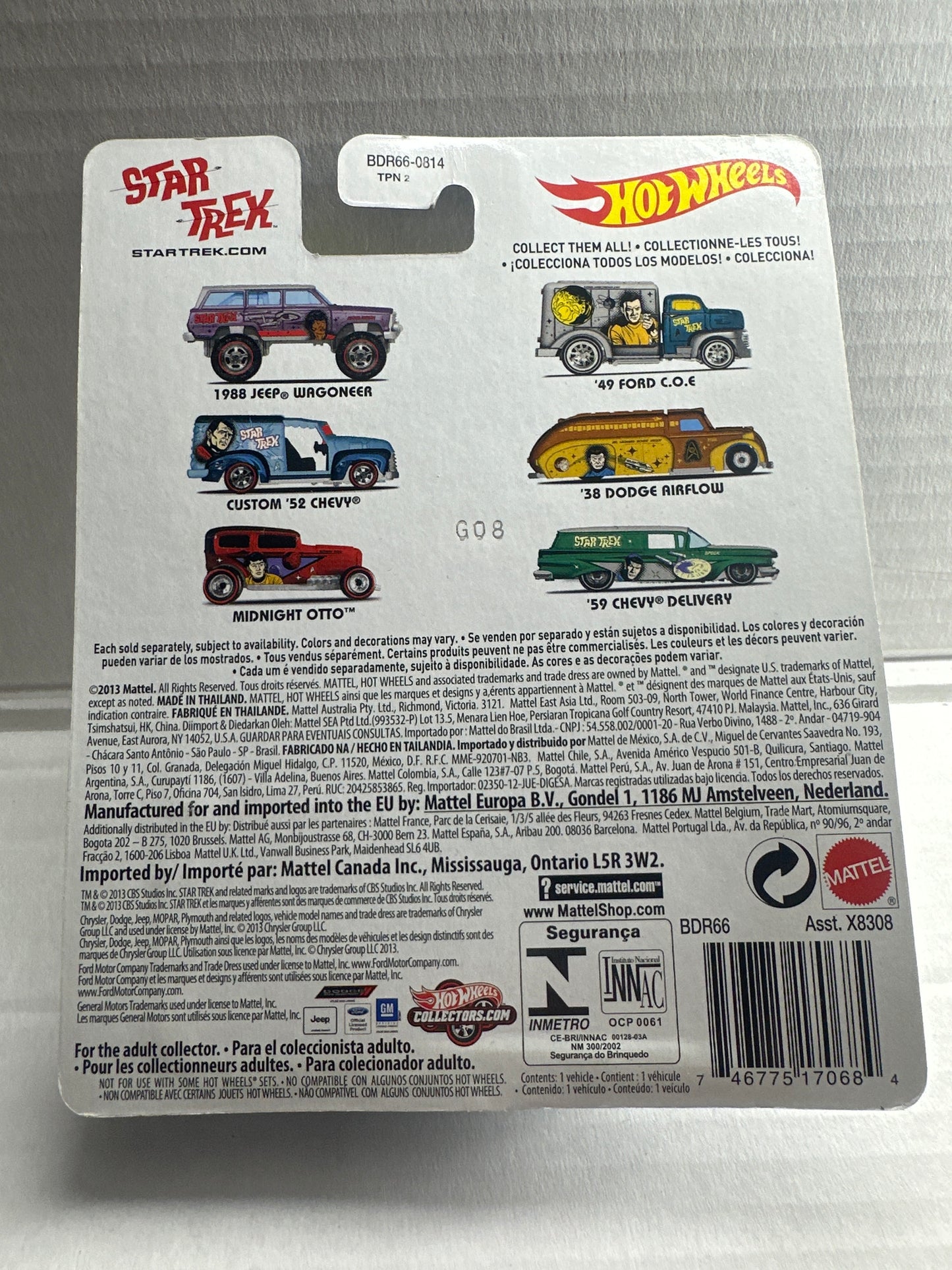Hot Wheels Pop Culture Star Trek Midnight Otto SULU 1:64 Real Riders 2013