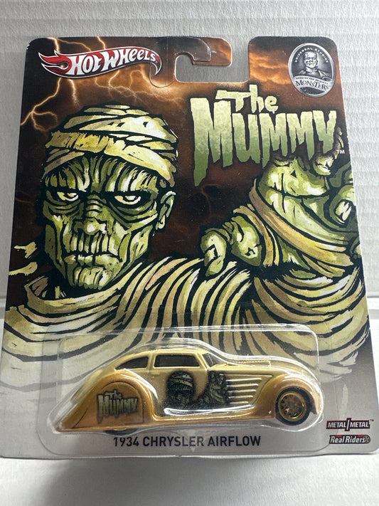 Hot Wheels The Mummy 1934 Chrysler Airflow w/ Real Riders Pop Culture 2012 New