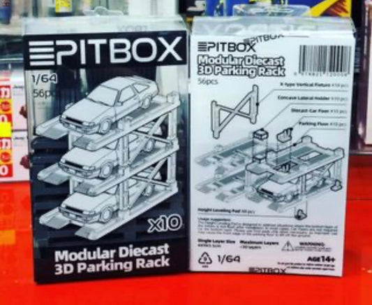 PITBOX Modular Diecast Parking Rank ( 10 Parking per Box)