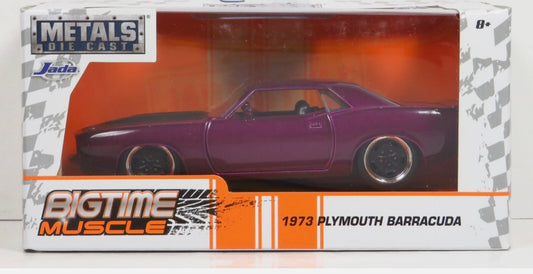 Jada Metals Bigtime Muscle 1973 Plymouth 73 Barracuda Purple Diecast Car 1:32