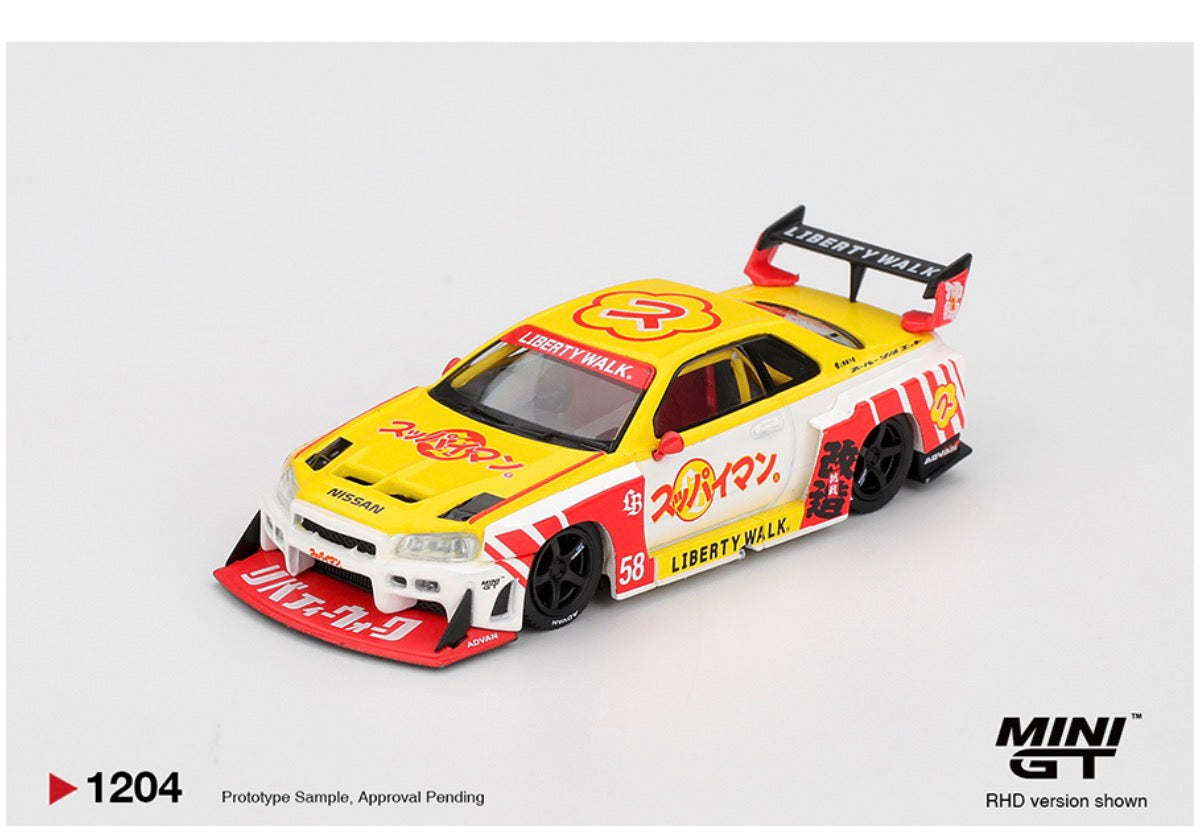 Mini GT 1:64 Nissan LB-ER34 Super Silhouette SKYLINE Suppaiman Okinawa