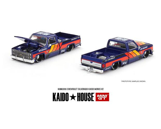 Kaidohouse x Mini GT 1:64 Chevrolet Silverado Dually kaidohouse works v2 Blue