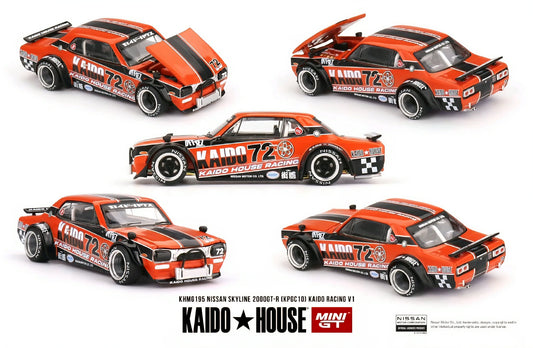Kaido House x Mini GT 1:64 NISSAN SKYLINE 2000GT-R (KPGC10) KAIDO RACING V1 no195
