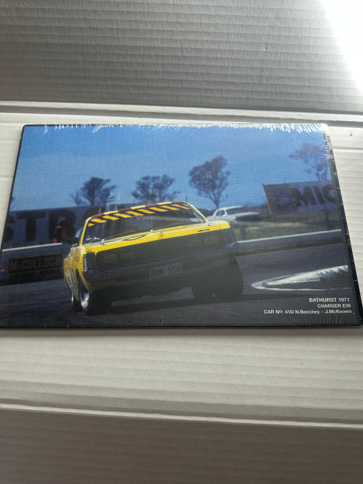 Bathurst 1971 Charger E38 car no 41D N.Beechey - J.McKeown 28cm x 18.5cm hard cardboard backing