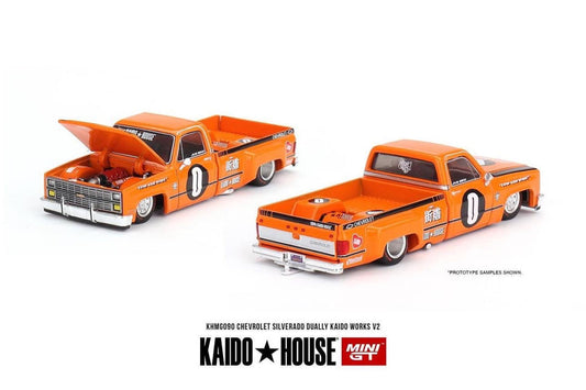 Mini GT
Kaidohouse x Mini GT 1:64 Chevrolet Silverado Dually Orange V2
