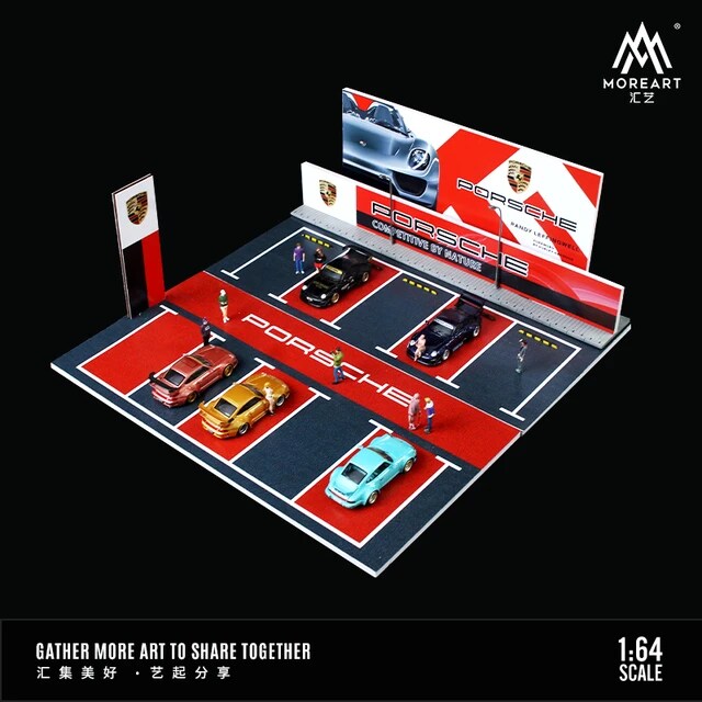 MoreArt 1/64 Porsche Light up Car park Diorama