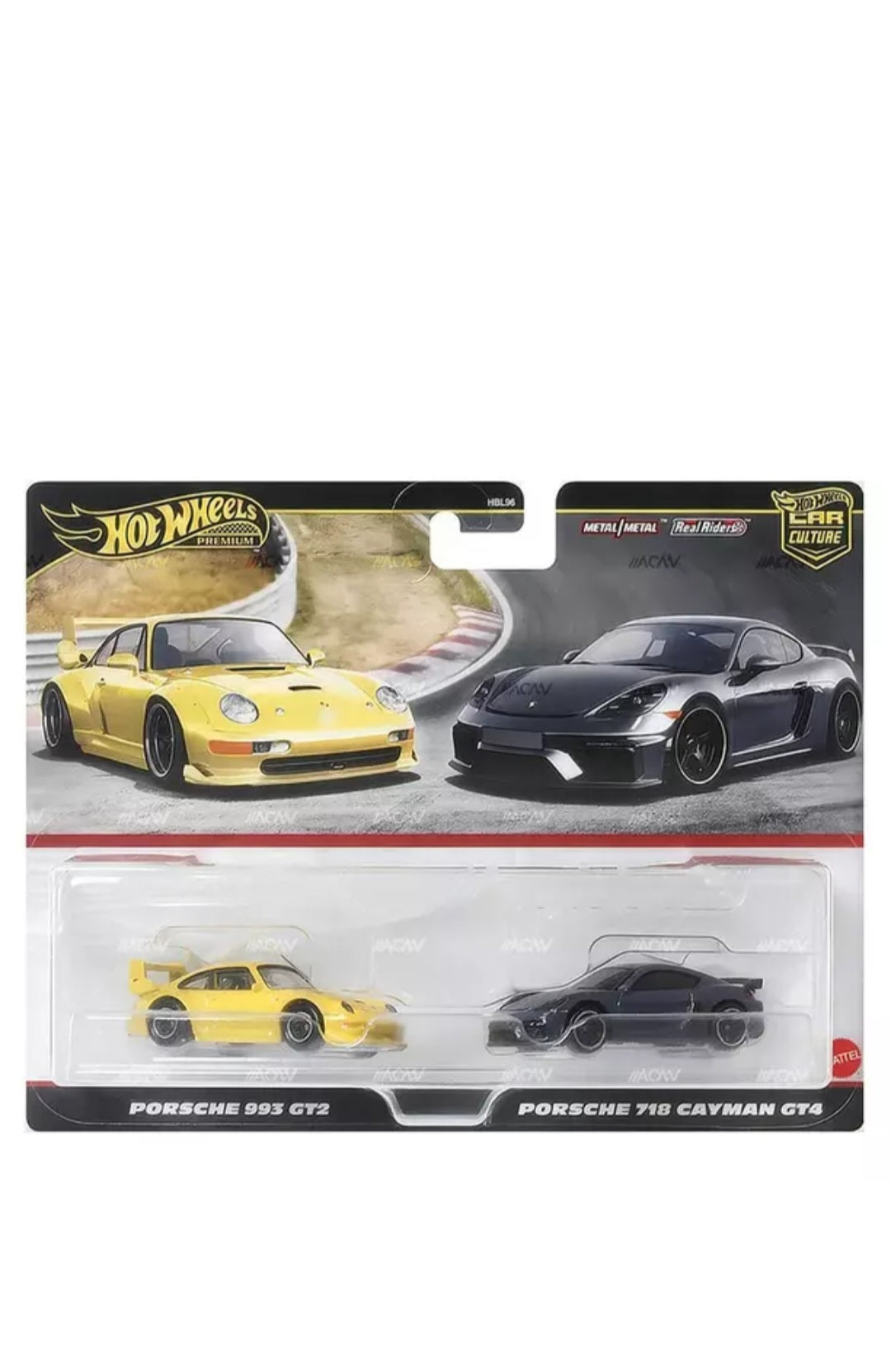 Hot wheels Premium 2 Pack Porsche 993 Gt2 and Porsche 718 Cayman Gt4