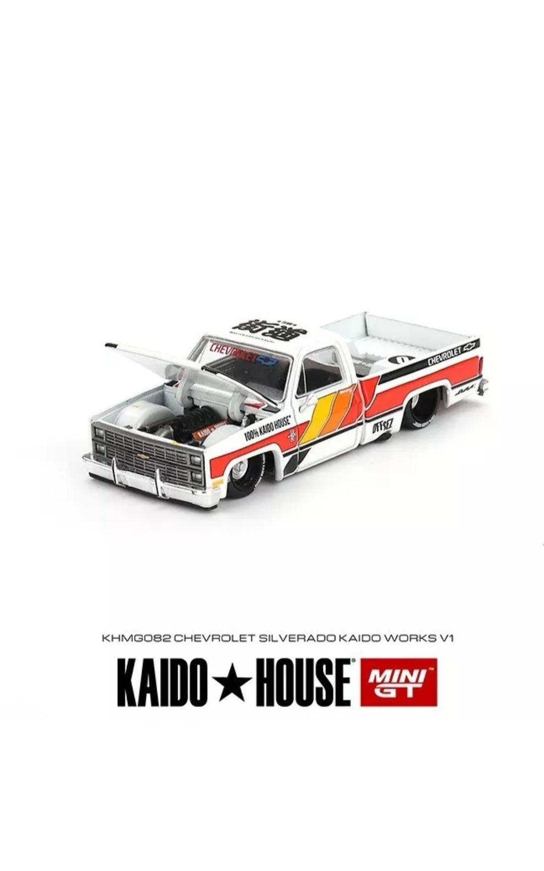 Mini GT
Kaidohouse x Mini GT 1:64 Chevrolet Silverado V1 082 White