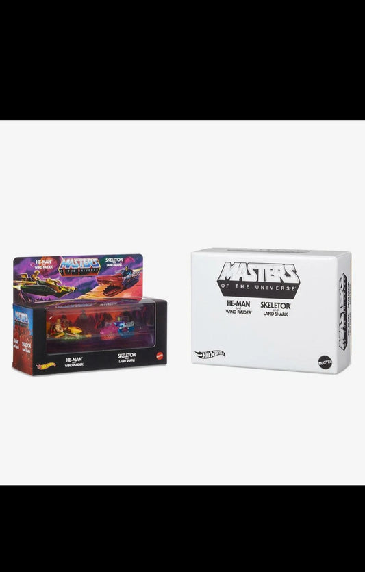 2021 SDCC MATTEL HOT WHEELS MASTERS OF THE UNIVERSE WIND RAIDER vs LAND SHARK