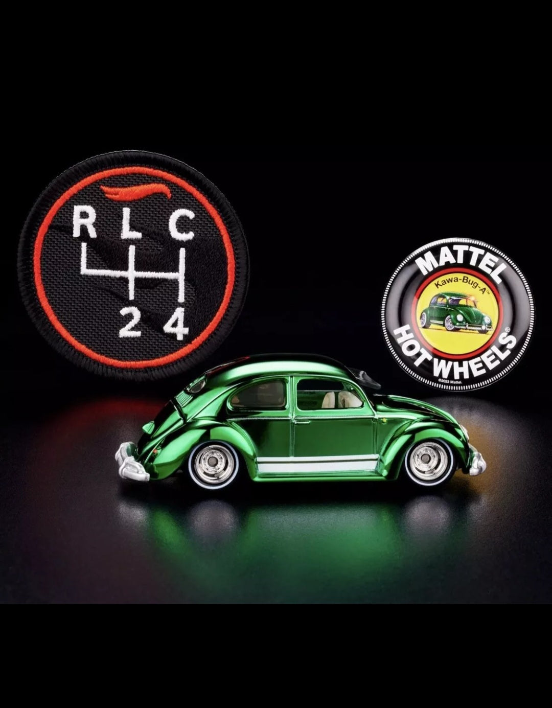 Hot Wheels
Rlc exclusive 2024
VW '49 Kawa-Bug-A Green - W/ Patch, And Button