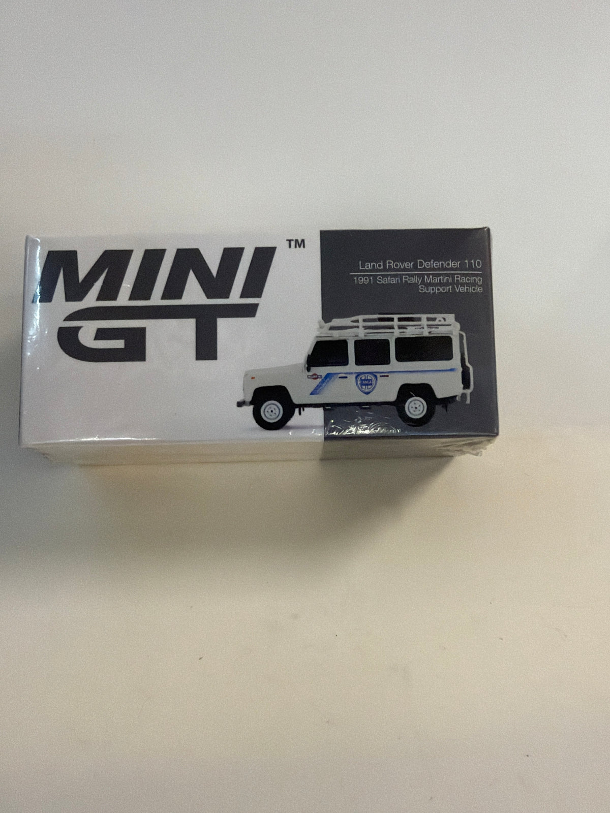 Mini GT Land Rover Defender 110 1991 Safari Rally Martini Racing Support Vehicle no 558