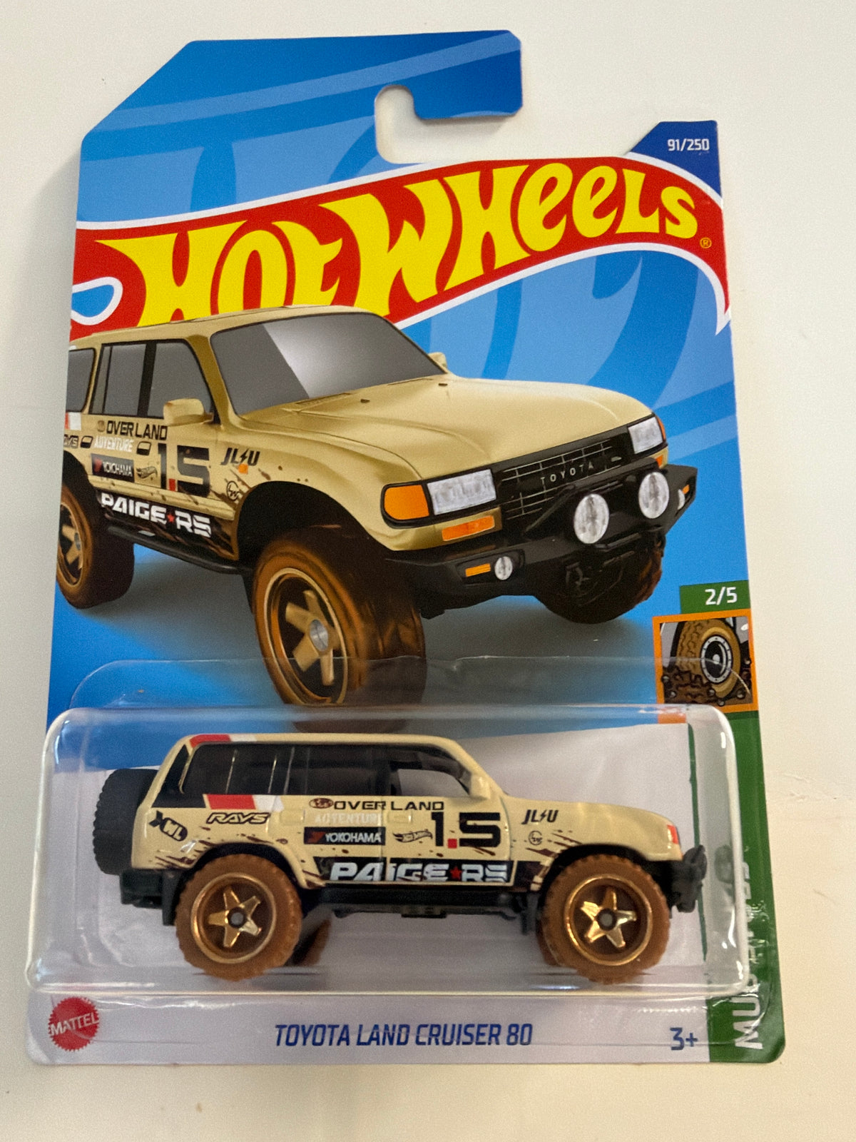 Hot Wheels Toyota Land Cruiser 80 beige 2022 mud studs