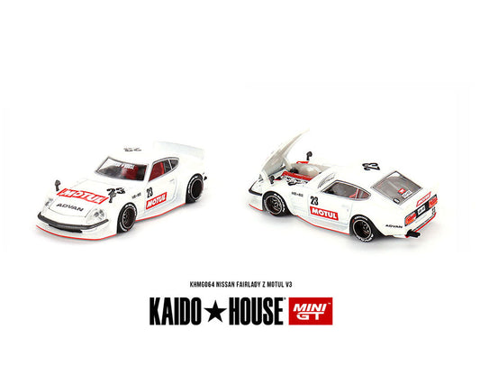 Mini GT
Kaidohouse x Mini GT 1:64 Datsun KAIDO Fairlady Z MOTUL V3 White