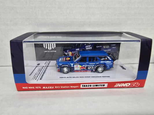 Inno64
Mad Mike 1976 Mazda rx3 station wagon Tas25 limited
Tokyo Auto Salon 2025
Event exclusive edition