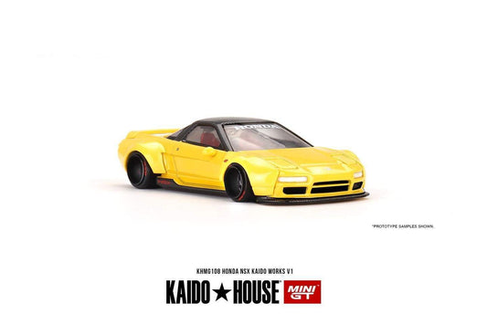 KAIDO HOUSE x MINI GT - HONDA NSX KAIDO WORKS V1 YELLOW #108