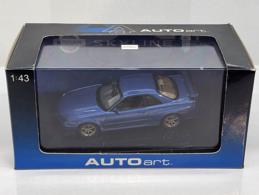 AutoArt 1999 Nissan Skyline r34 Gtr bnr34 bayside blue 1/43