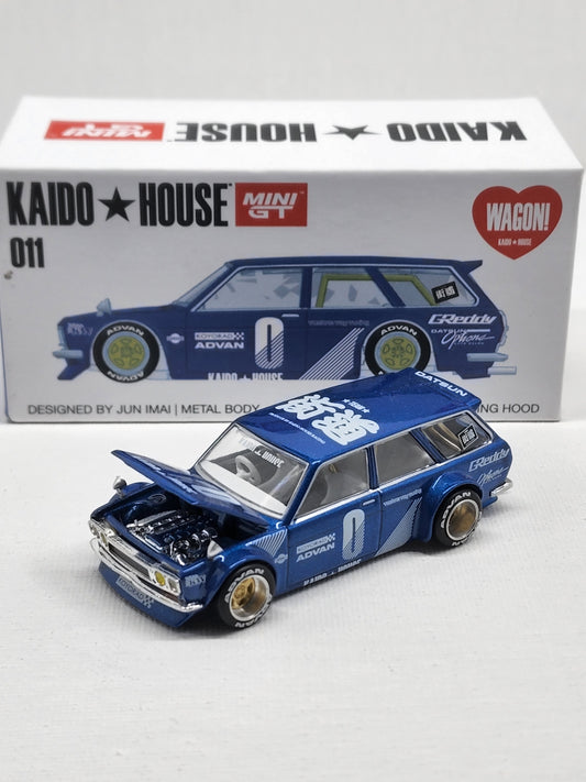 Mini Gt kaidohouse Datsun 510 Wagon 011 Blue