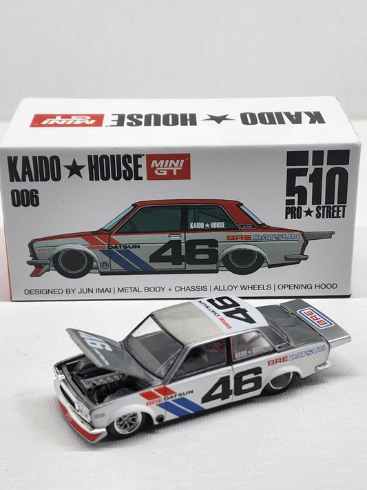 Mini Gt kaidohouse Datsun 510 Pro Street 006 BRE #46 V2 Raw Chase