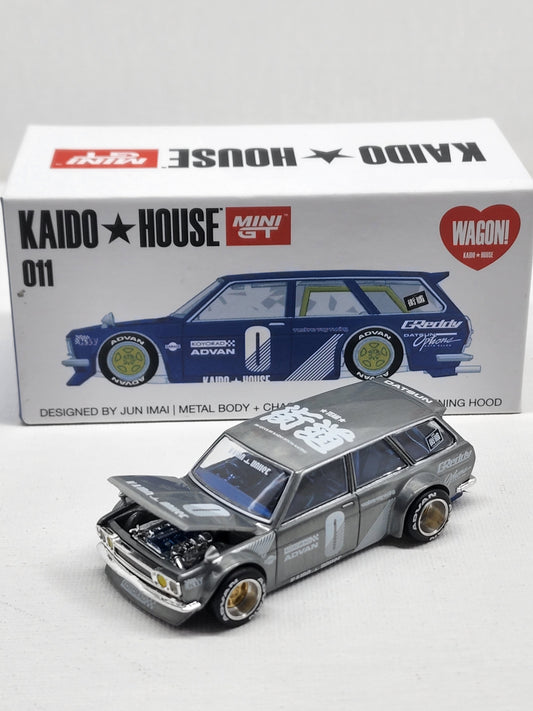 Mini Gt kaidohouse Datsun 510 Wagon 011 blue Raw Chase