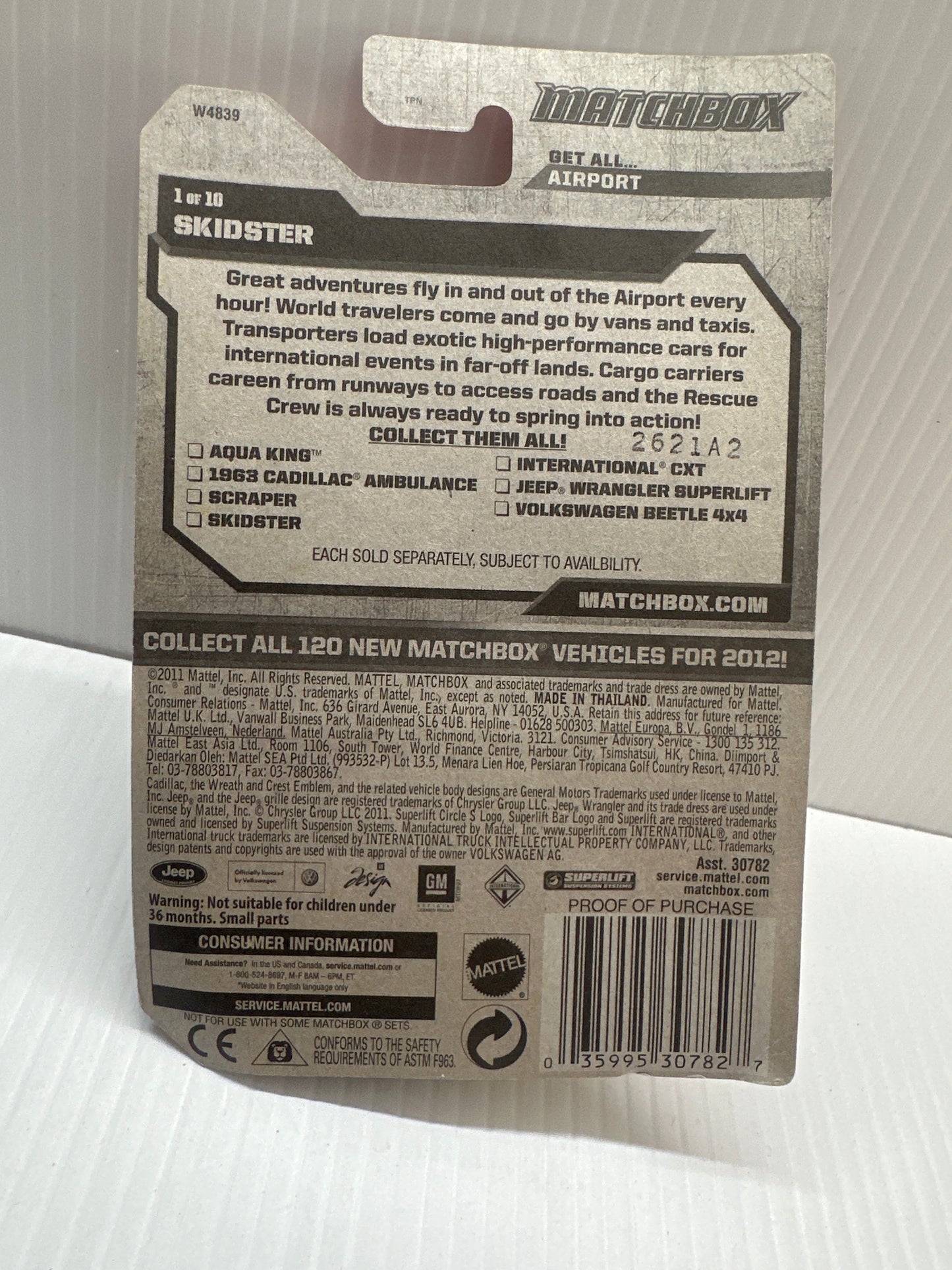 2012 Matchbox SKIDSTER Silver 1/120 LITTLE BEND Airport
