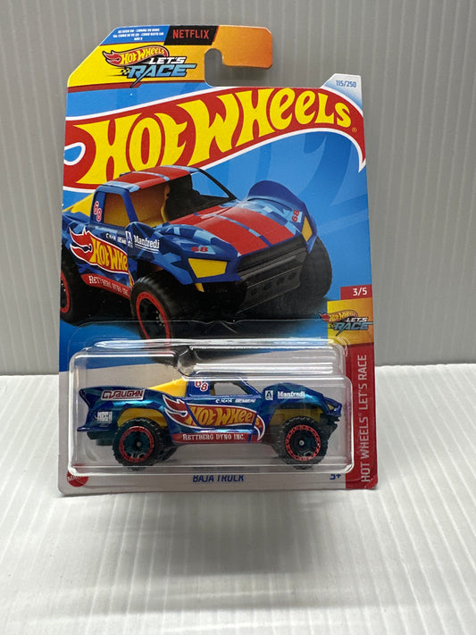 Hot Wheels Baja Truck Blue Let's Race Series 2021 Number 3 Of 5