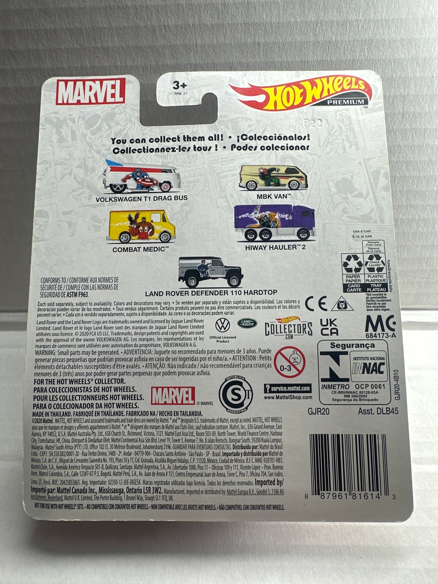 MARVEL COLLECTOR PREMIUM HOT WHEELS MARVEL COMICS CAPTAIN AMERICA MBK VAN 2/5