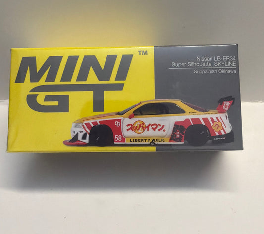 Mini GT 1:64 Nissan LB-ER34 Super Silhouette SKYLINE Suppaiman Okinawa