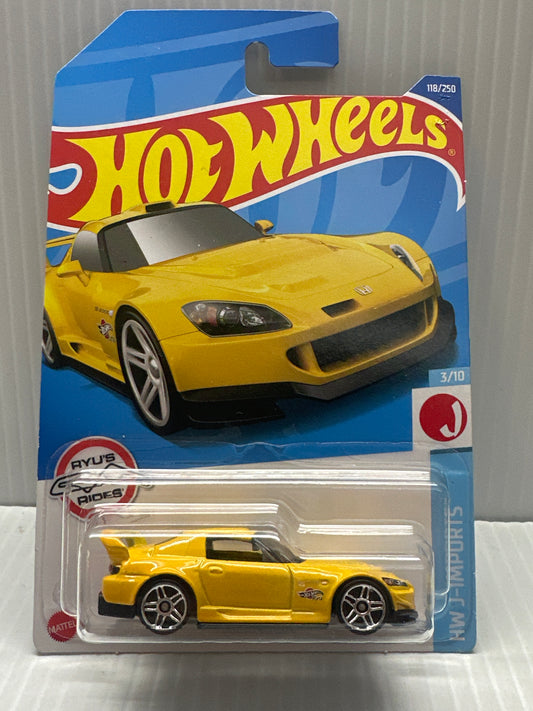 Hot Wheels 2022 Mainline Honda S2000 Diecast Yellow Car Ryu's Rides Series HW J-Import