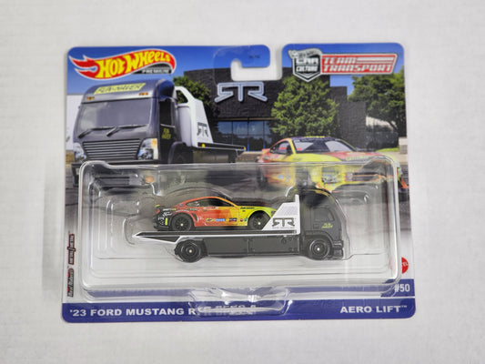 Hot Wheels Team Transporters no.50 Ford Mustang RTR Spec 5 and Aerolift