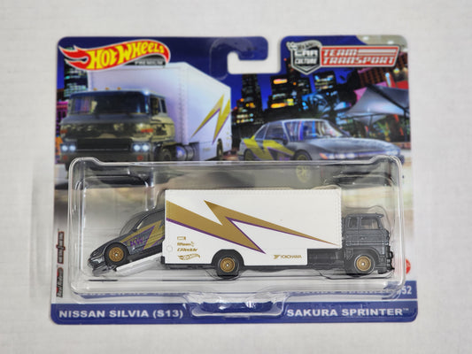 Hot Wheels Team Transporter no.52 Nissan silvia S13 and Sukura sprinter