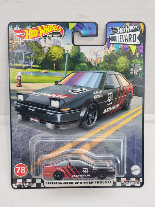 Hot wheels Premium  Boulevard  Toyota Ae86 Sprinter Trueno Advan No.78