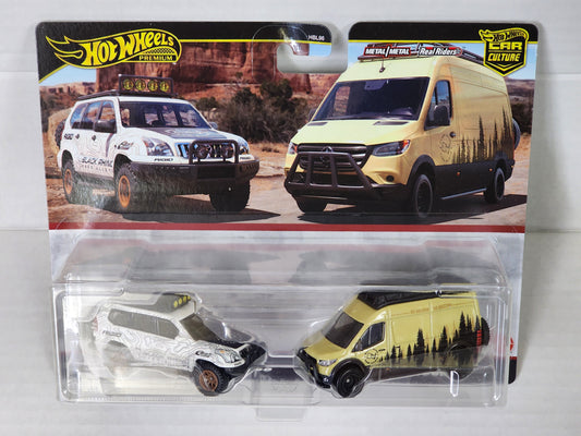 Hot Wheels Premium 1/64 2 Pack 05 Toyota Land Cruiser Prado Mercedes-Benz Sprinter Tourer