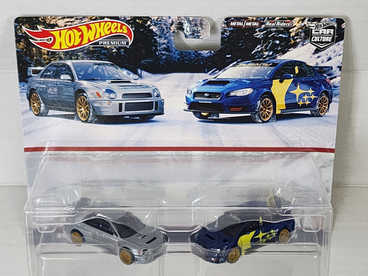 Hot Wheels Premium 1/64 2 Pack Subaru impreza wrx Subaru Wrx Sti 2015